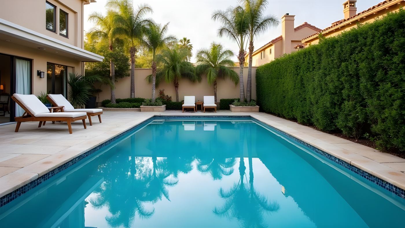 A clean backyard pool in Mission Viejo